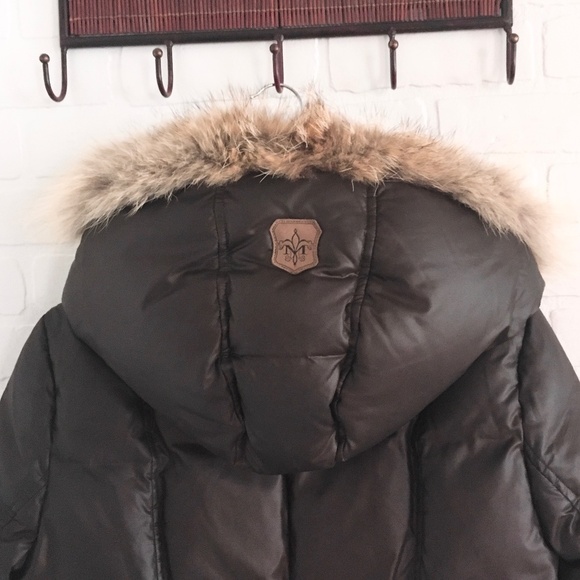 Mackage Women Adali Down Parka Coat Natural Fur Signature Collar Sz L Flaw - Picture 14 of 16